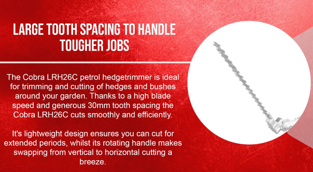 Cobra Petrol Long Reach Hedgecutter  26cc LRH26C
