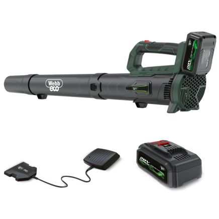 Webb Cordless Axial Leaf Blower Kit 20v /160mph (4ah Battery / Charger)