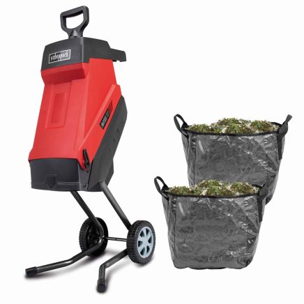 Scheppach GS55 Garden Shredder, 2400W, 45mm Branch Capacity, 2x 45L Collection Bags, 10m Cable, 2 Blades