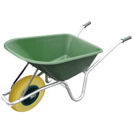 Polycarbonate Barrow with Flatproof Tyre 100L - Green