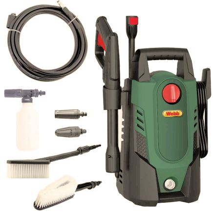 Webb 1400w 105 Bar Electric Pressure Washer inc Brush, 5m HP Hose, Foam Sprayer