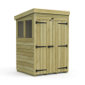 4 x 4 Pent Shed Double Door, With Windows